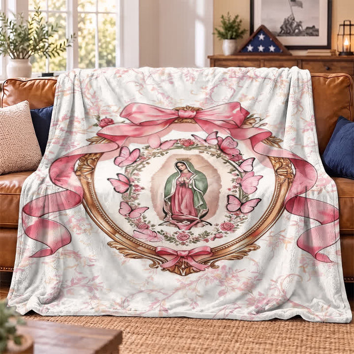 Christianartworkshop Soft Pastel Our Lady of Guadalupe Polyester Blanket - image 4