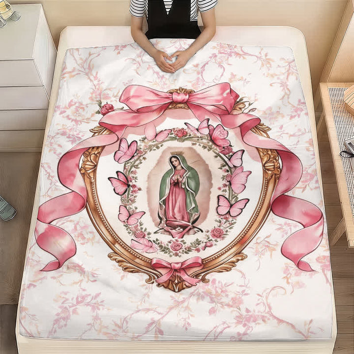 Christianartworkshop Soft Pastel Our Lady of Guadalupe Polyester Blanket - image 1