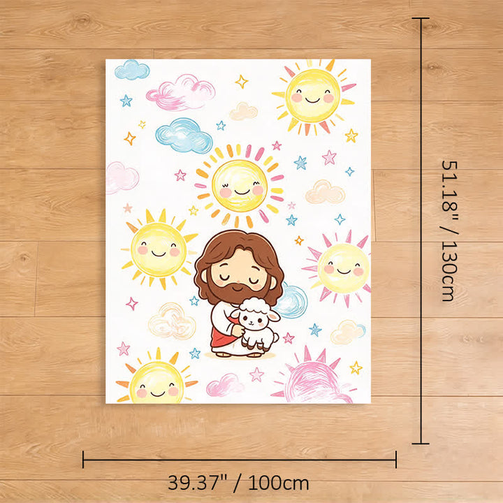 Christianartworkshop Cute Good Shepherd Jesus Polyester Blanket - 39.37''*51.18''/100*130cm - image 7