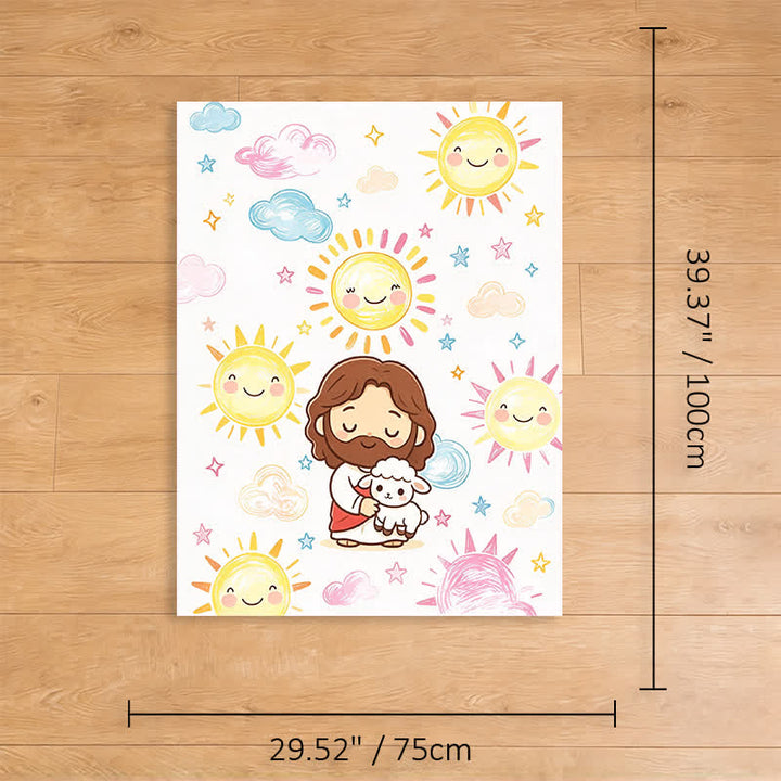 Christianartworkshop Cute Good Shepherd Jesus Polyester Blanket - 29.53''*39.37''/75*100cm - image 6