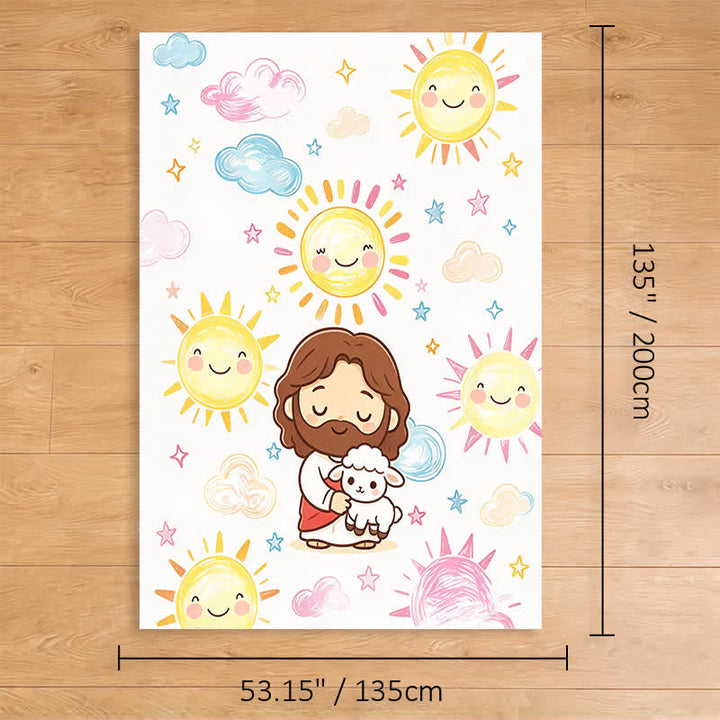 Christianartworkshop Cute Good Shepherd Jesus Polyester Blanket - 53.15''*78.74''/135*200cm - image 9