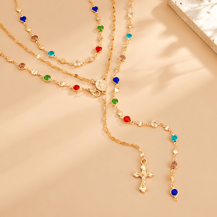 Christianartworkshop Elegant  Y-Shape Cross Layered Necklace: Symbol Of Calm Abiding Peace - image 6