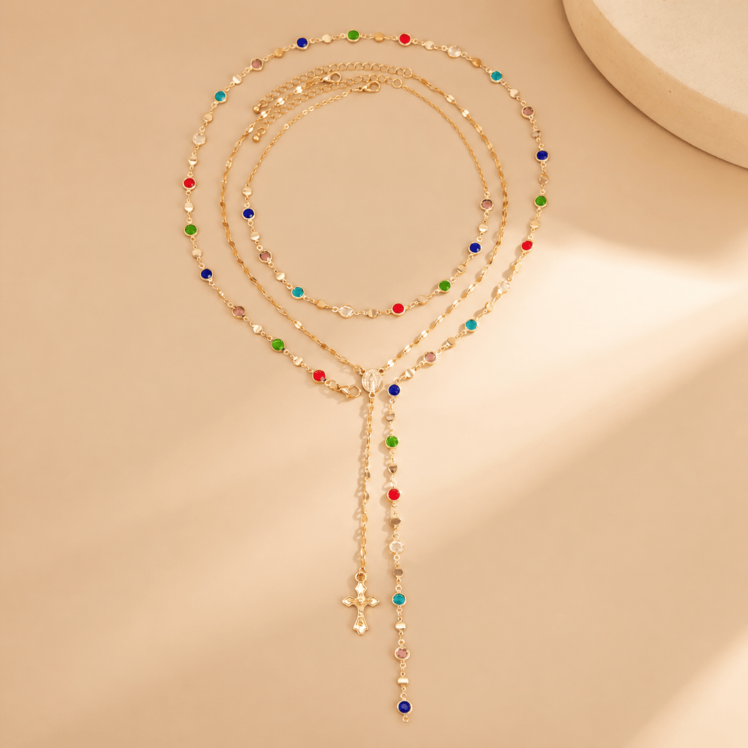 Christianartworkshop Elegant  Y-Shape Cross Layered Necklace: Symbol Of Calm Abiding Peace - image 7