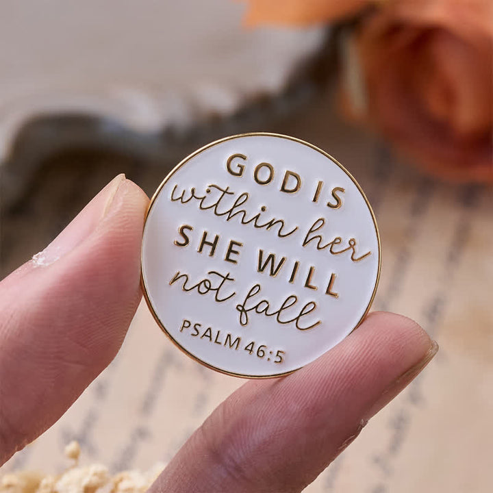 Christianartworkshop Gold Lettering Scripture Zinc Alloy Brooch: Token of Abiding Divine Companionship - image 2