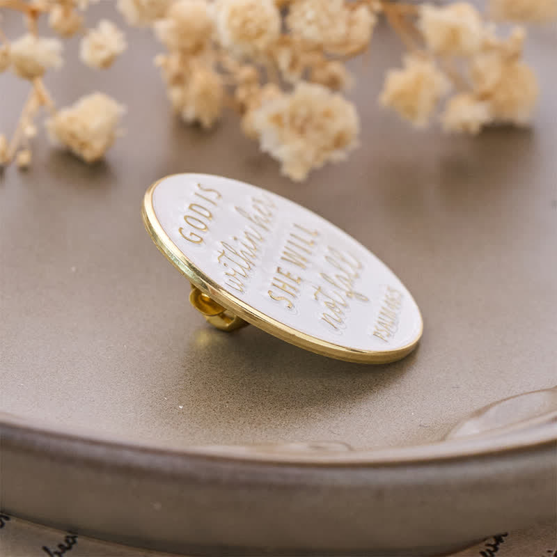 Christianartworkshop Gold Lettering Scripture Zinc Alloy Brooch: Token of Abiding Divine Companionship - image 5