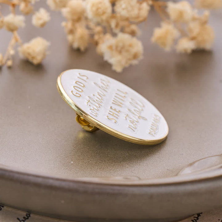 Christianartworkshop Gold Lettering Scripture Zinc Alloy Brooch: Token of Abiding Divine Companionship - image 5