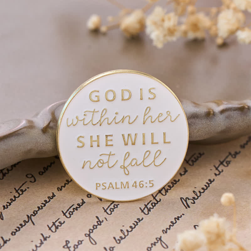 Christianartworkshop Gold Lettering Scripture Zinc Alloy Brooch: Token of Abiding Divine Companionship - image 4