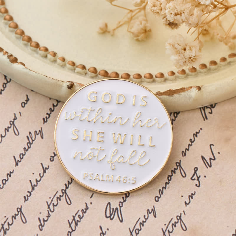 Christianartworkshop Gold Lettering Scripture Zinc Alloy Brooch: Token of Abiding Divine Companionship - image 3