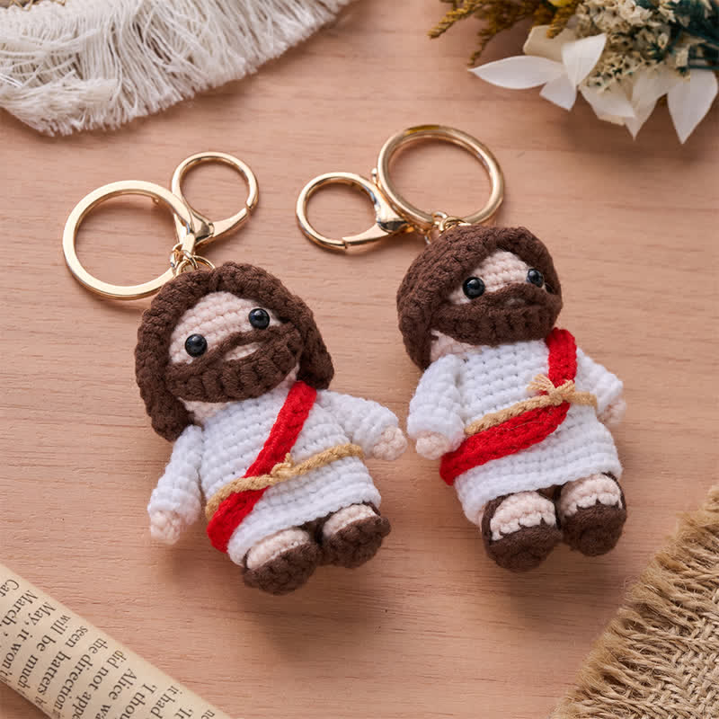 Christianartworkshop Artisanal Crocheted Jesus Hanging Ornament: Carrier of Serene Sacred Blessing - image 1