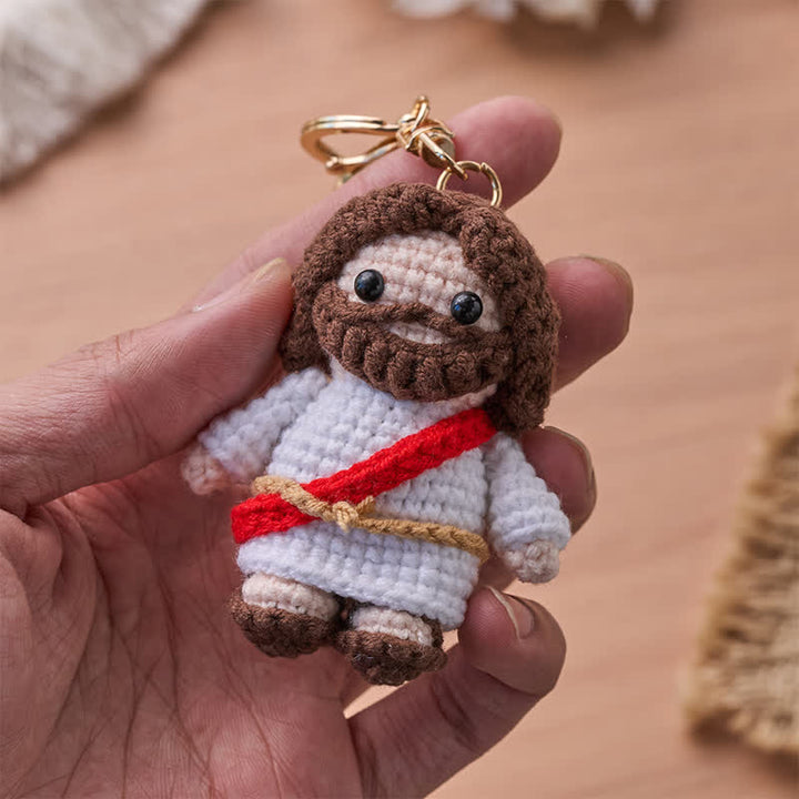 Christianartworkshop Artisanal Crocheted Jesus Hanging Ornament: Carrier of Serene Sacred Blessing - image 3