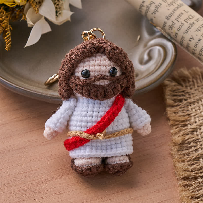 Christianartworkshop Artisanal Crocheted Jesus Hanging Ornament: Carrier of Serene Sacred Blessing - image 5