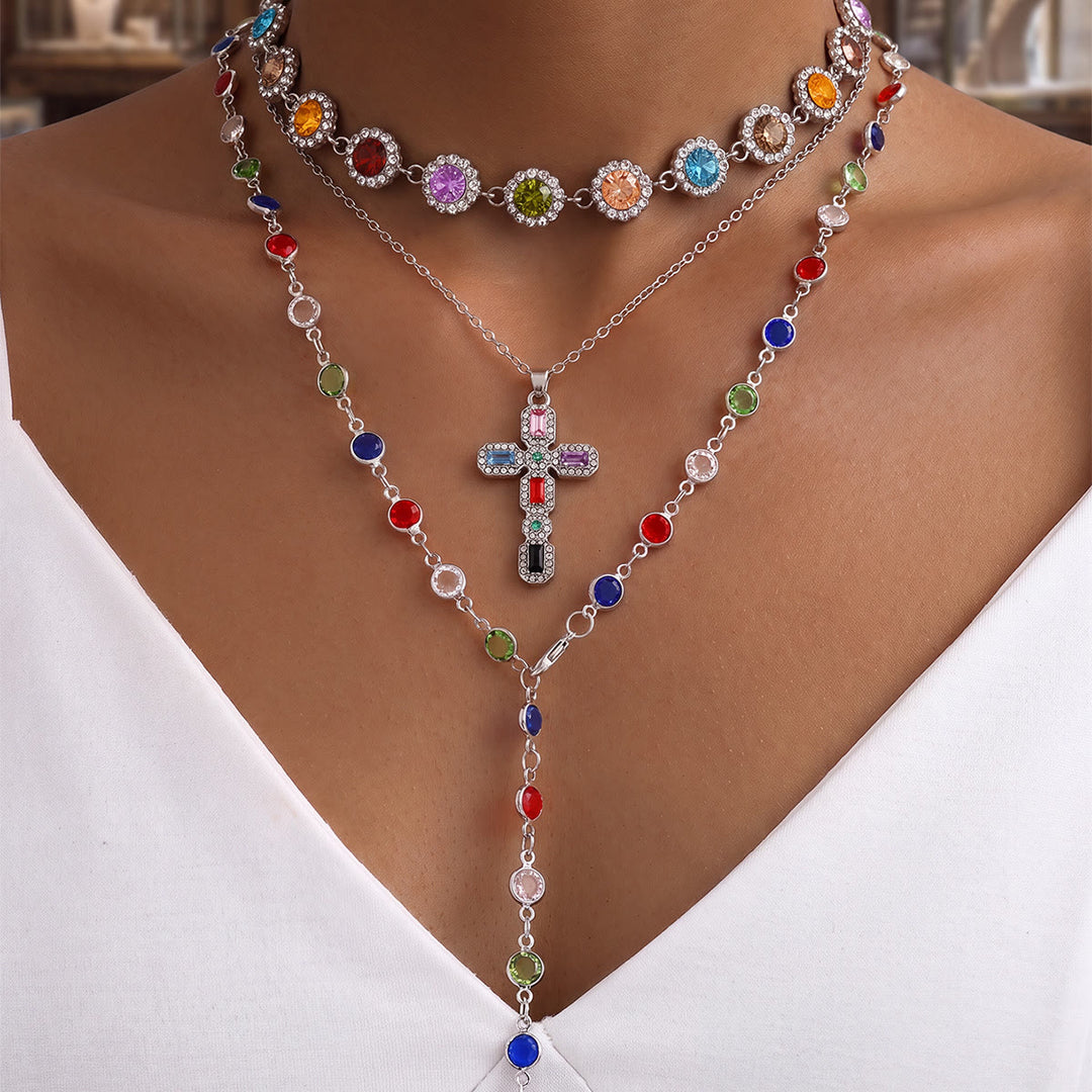 Christianartworkshop Elegant  Y-Shape Cross Layered Necklace: Symbol Of Calm Abiding Peace - Style D - image 14
