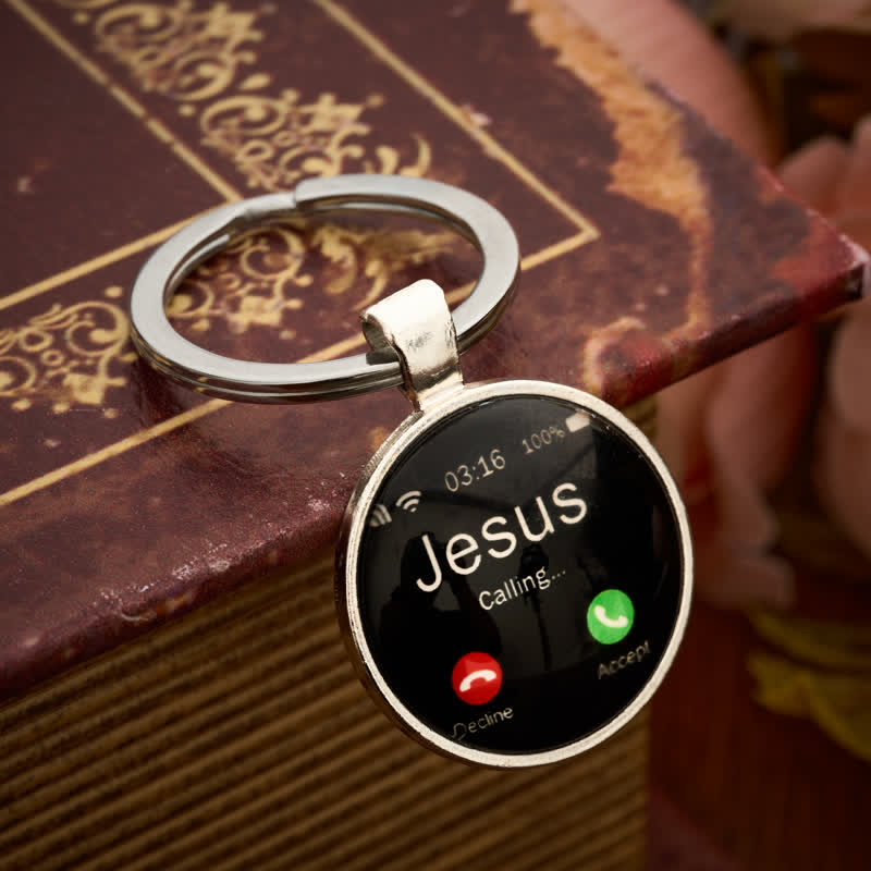 Christianartworkshop Jesus Calling Screen Design Alloy Keychain: Token of Gentle Divine Reminder - Jesus - image 0
