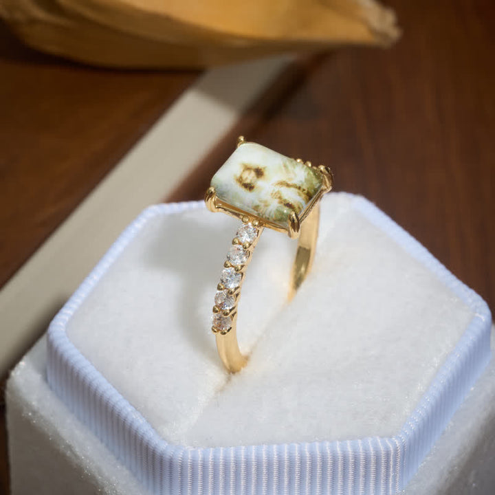 Christianartworkshop Luminous Crackle Crystal Jesus Copper Ring: Beacon of Heavenly Light - image 9