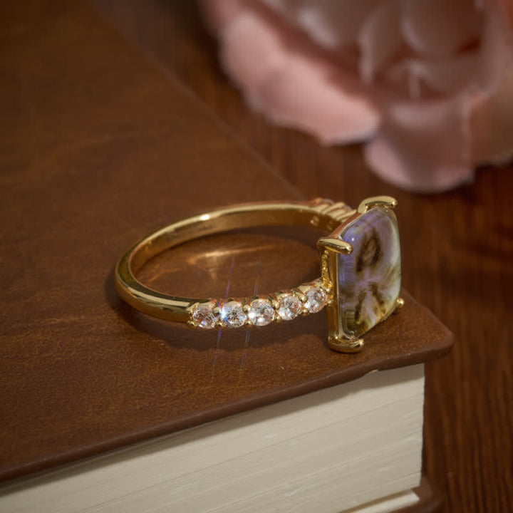 Christianartworkshop Luminous Crackle Crystal Jesus Copper Ring: Beacon of Heavenly Light - image 6