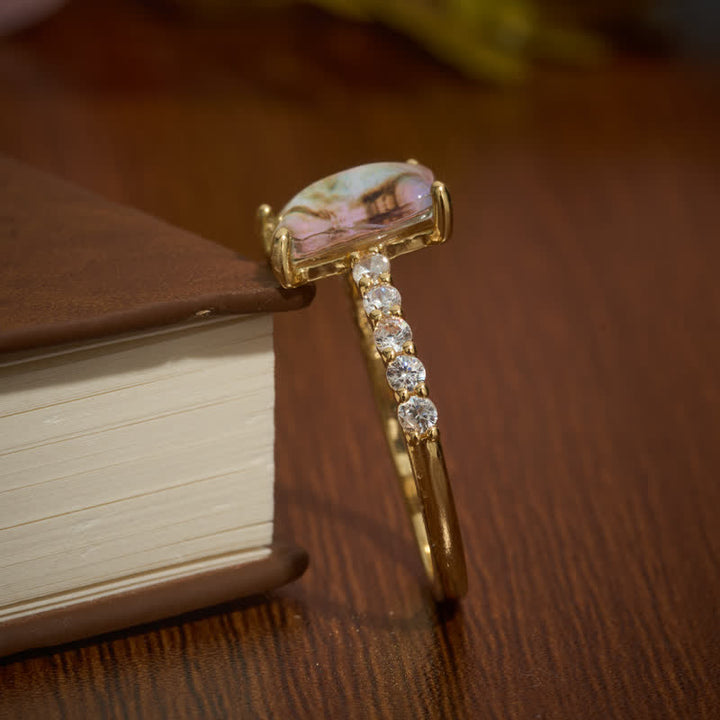 Christianartworkshop Luminous Crackle Crystal Jesus Copper Ring: Beacon of Heavenly Light - image 8
