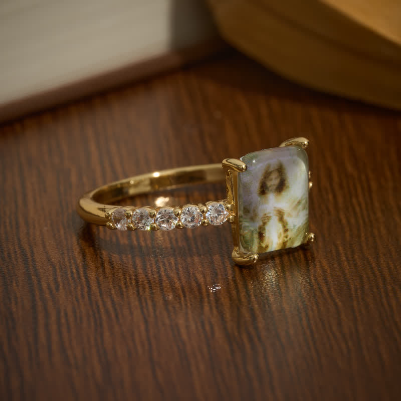 Christianartworkshop Luminous Crackle Crystal Jesus Copper Ring: Beacon of Heavenly Light - image 7