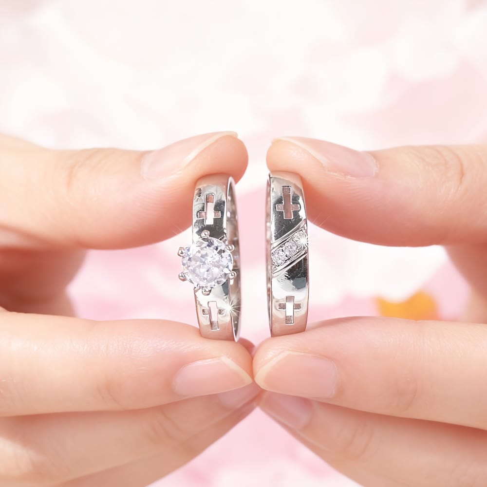 FREE Today: Stackable Cross Band Ring Set: Timeless Symbol of Faith & Eternal Light - Silver - US 10 - image 13
