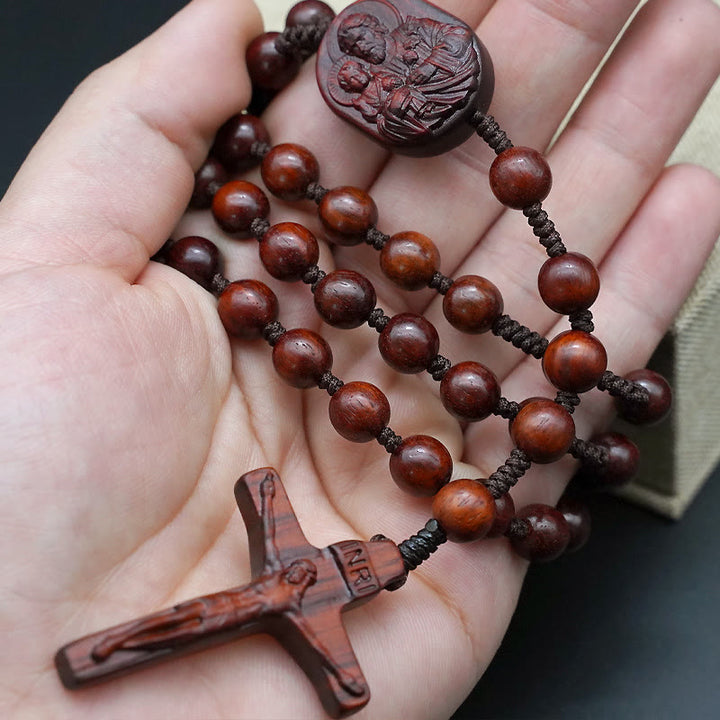 Olive Wood Beads Crucifix Prayer Rosary