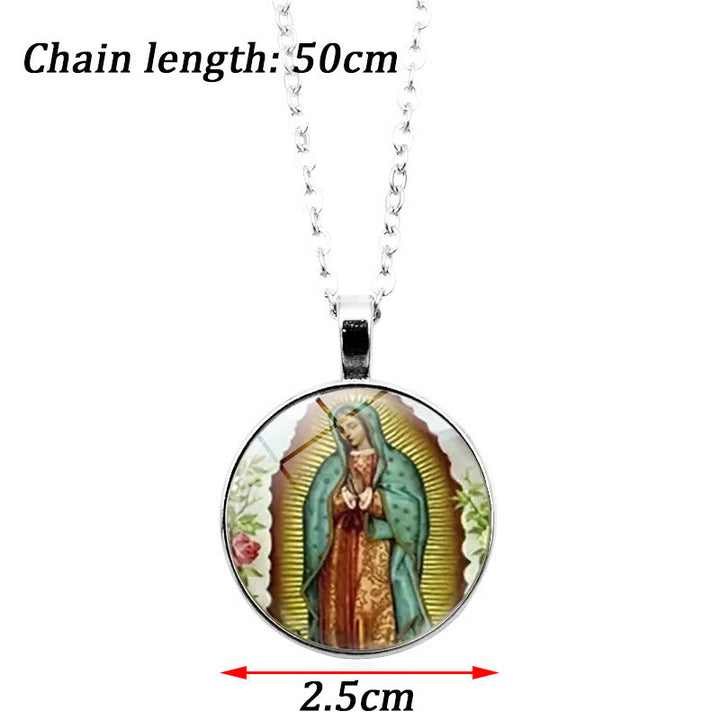 God Bless The Rose Of The Virgin Mary Glass Jewelry Set