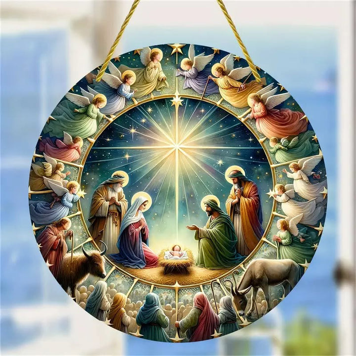 Discount Today: 2 Styles Angels Nativity Scene Colorful Ornaments