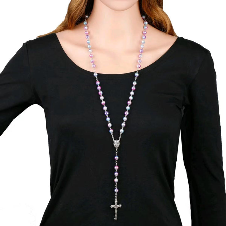 Two-color Pearl Crucifix Rosary