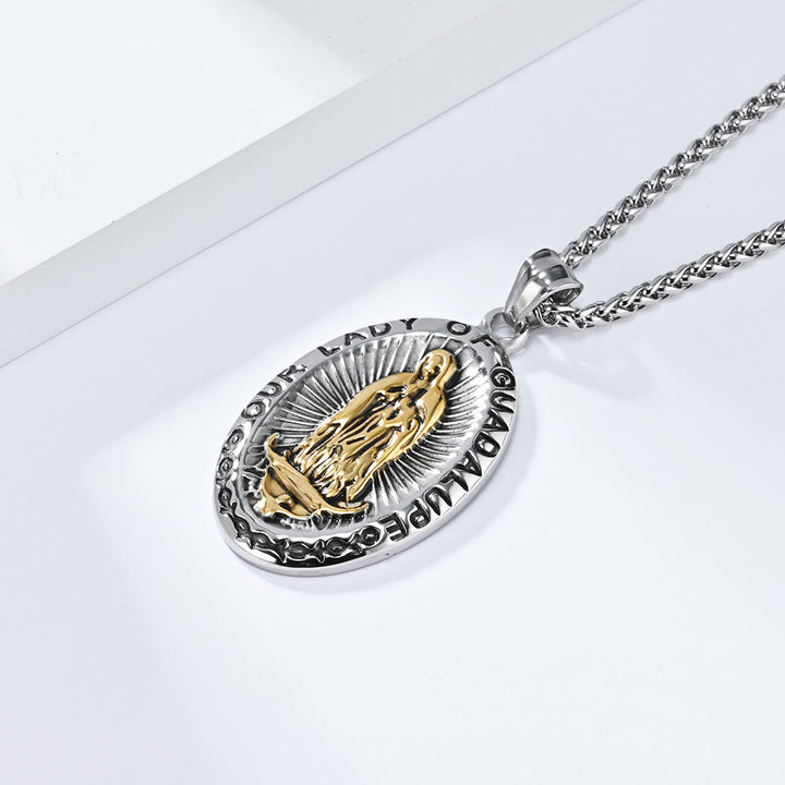 3 Colors Our Lady of Guadalupe Stainless Steel Necklace