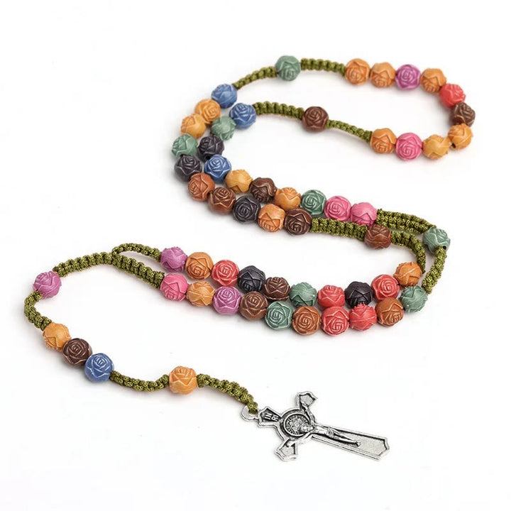 Discount Today: Multicolor Catholic Prayer Rose Beads Rosary