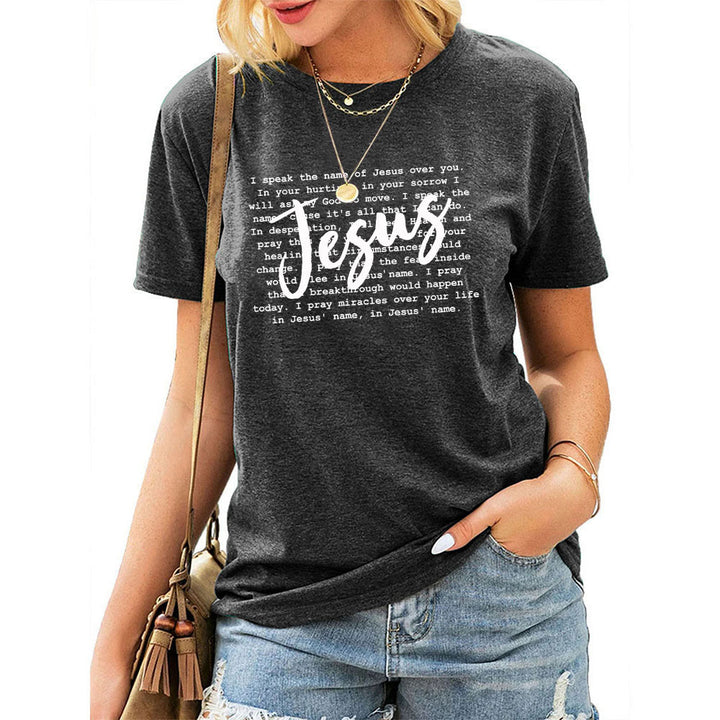 Christianartworkshop Minimalist Style Jesus Prayer Scriptures Short Sleeve Washed T-shirt