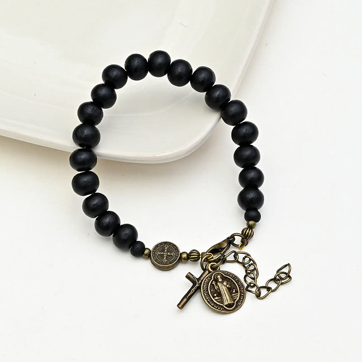 Ebony Beads St. Benedict the Blessed Protection Bracelet