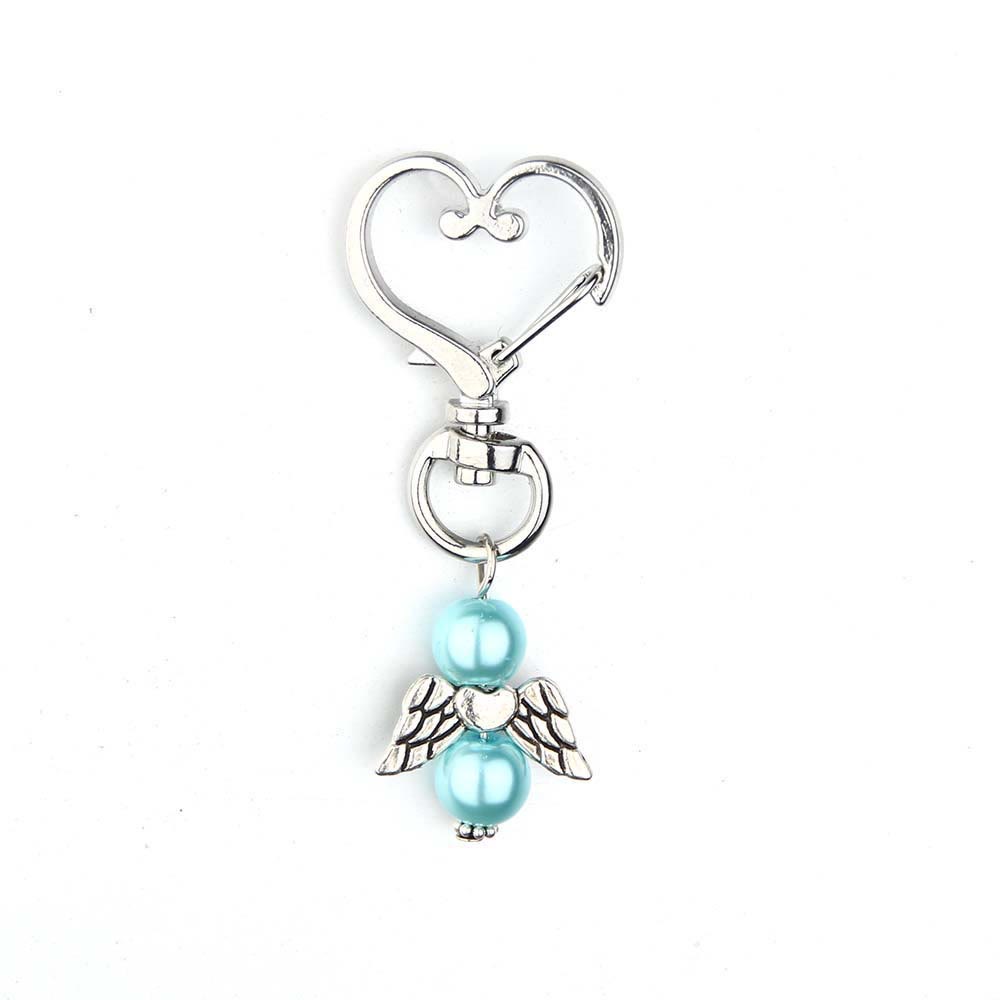 6pcs/Set Angel Wing Pendant Heart Keychain