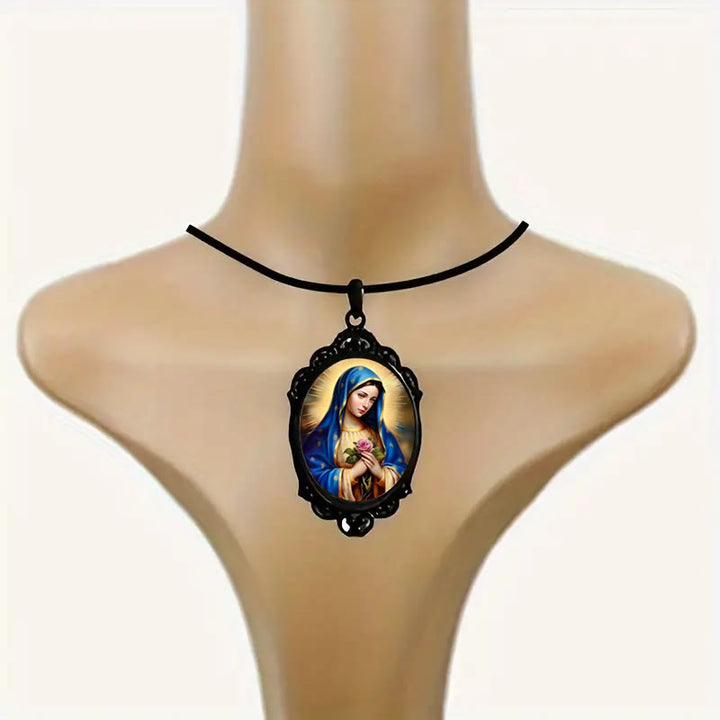 Discount Today: Christian Art Gothic Style Vintage Border Our Lady of Guadalupe Necklace