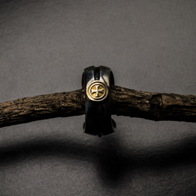 Medieval Retro Cross Iris Adjustable Ring