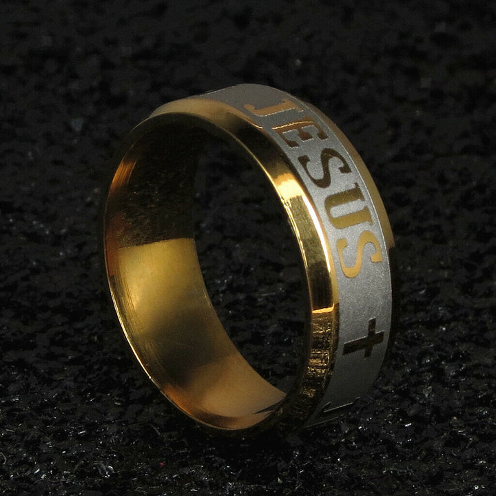 Titanium Steel Ring with Laser engraving "JESUS"
