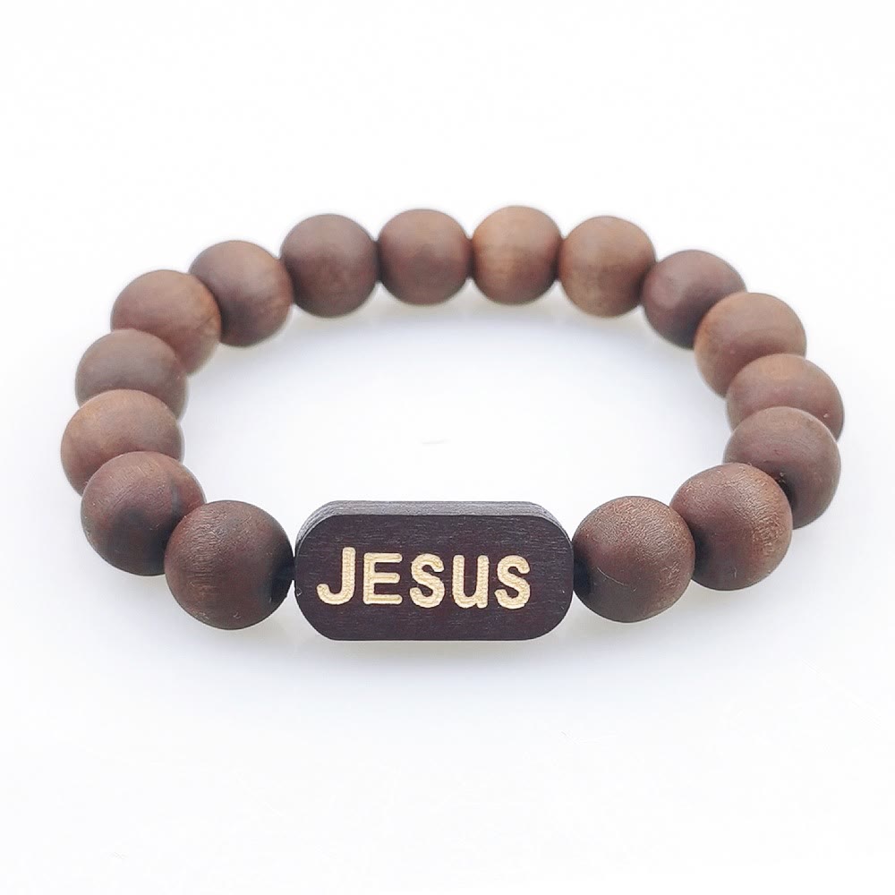 Jesus Wooden Bracelet Christian Jewelry Gifts