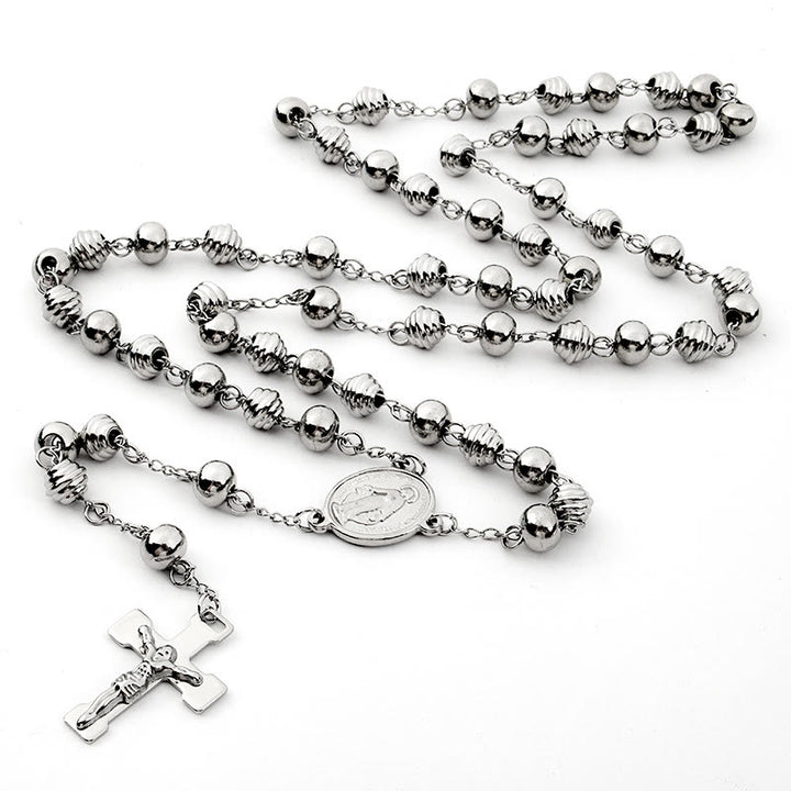 Jesus Cross Stainless Steel Beads Rosary