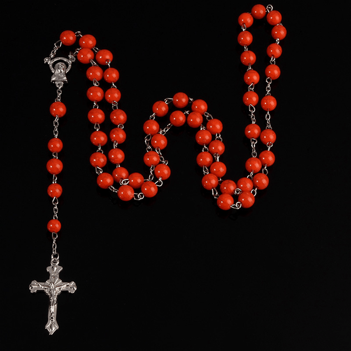 Six-Color Stone Beads Catholic Rosary