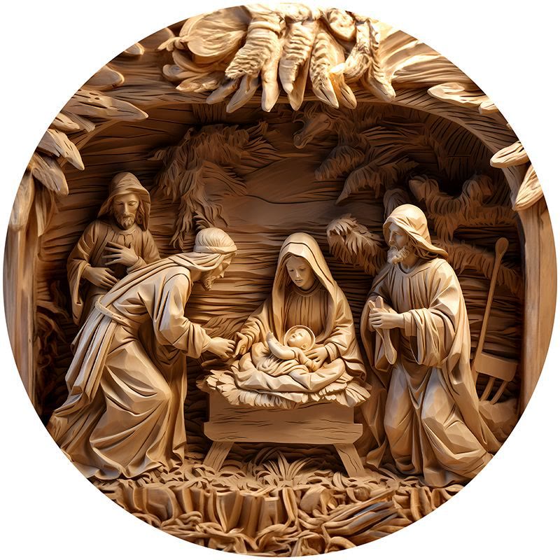 Discount Today: Brown Series 8 Styles Christ Nativity Festive Decor Ornaments