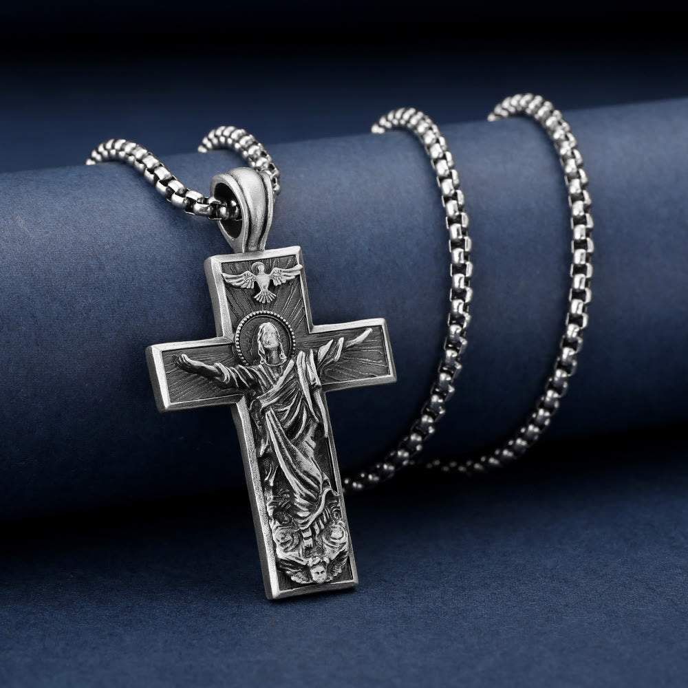 Christian Jesus Ascension Cross Necklace