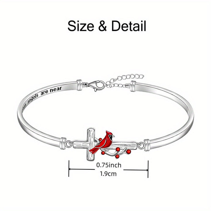 Cross Cardinal Adjustable Red Bird Bracelet