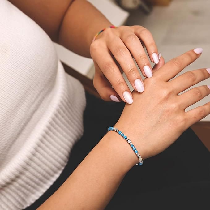 Free Today: Turquoise Cross Healing Bead String Bracelet