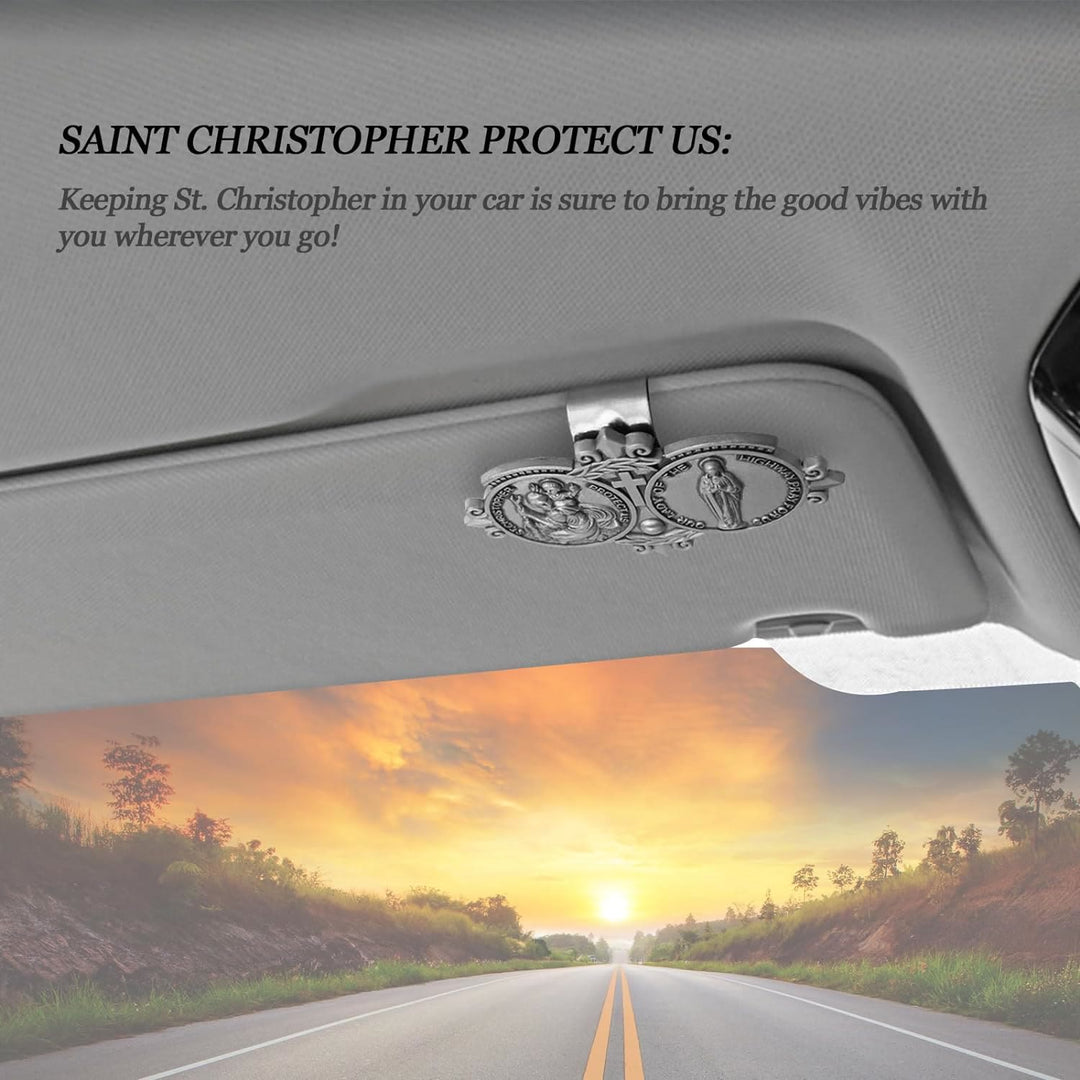 Saint Christopher Visor Clip Auto Accessories