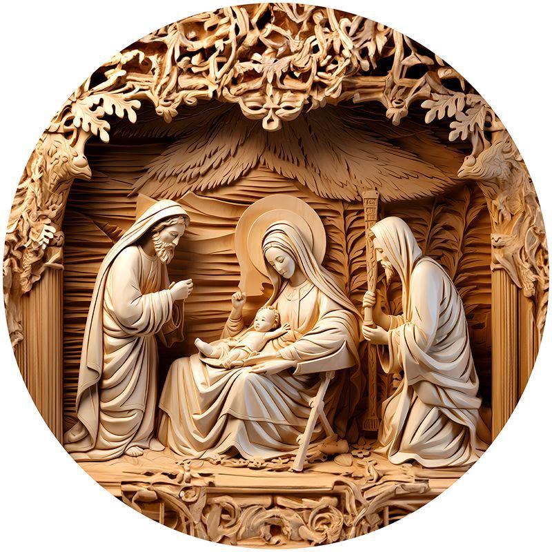 Discount Today: Brown Series 8 Styles Christ Nativity Festive Decor Ornaments