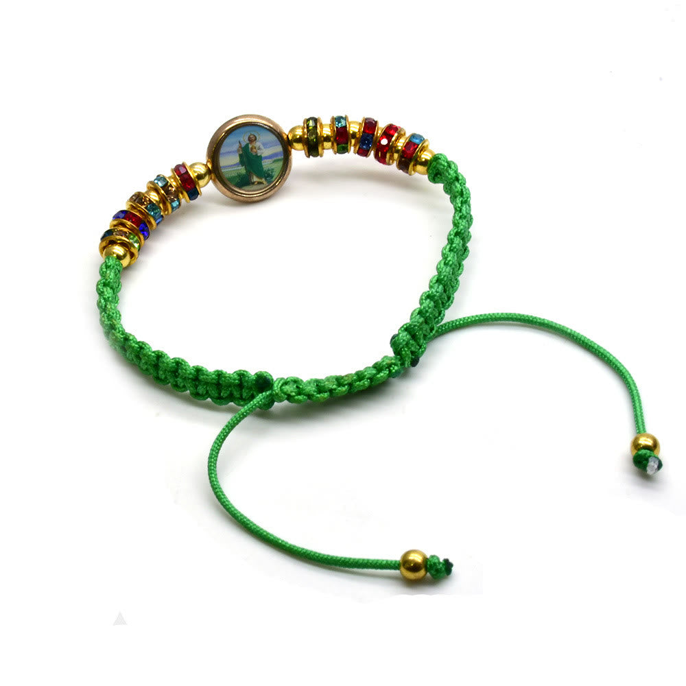 St. Jude Green String Adjustable Bracelet