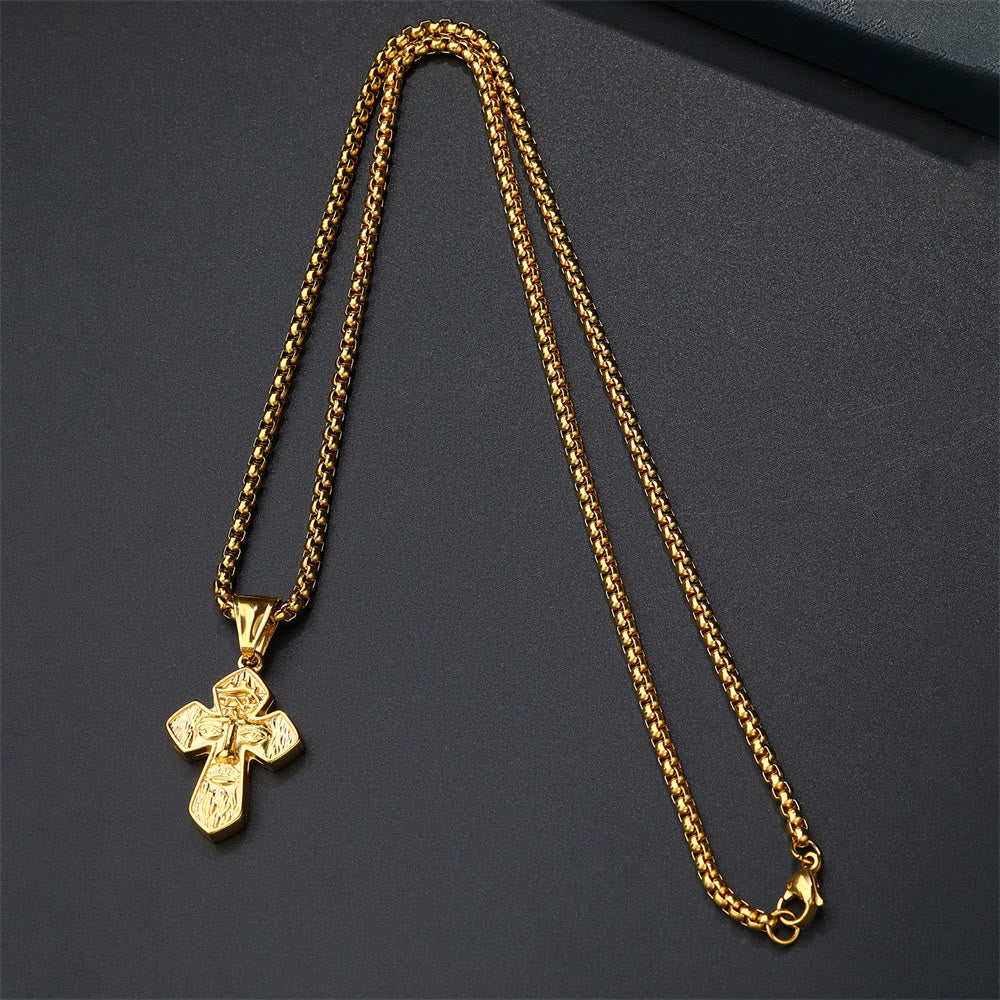 Jesus Cross Silver Handmade Christian Pendant Necklace