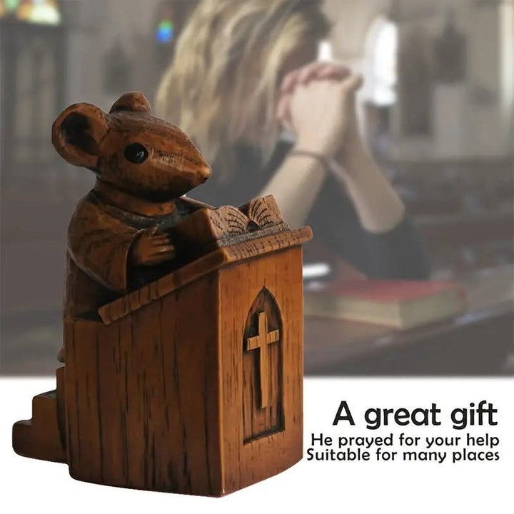 FREE Today: Christian Art Rustic Vintage Style Brown Resin Church Mice Stereoscopic Desktop Ornaments