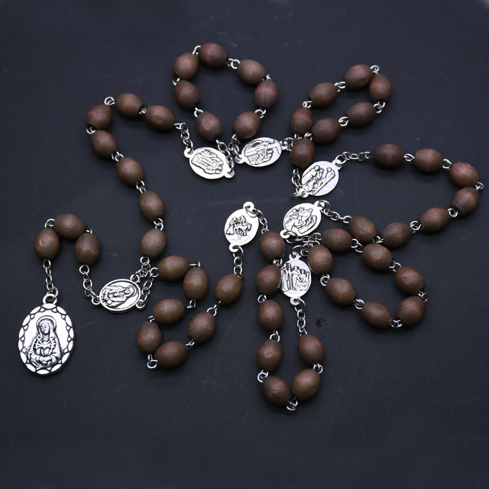 FREE Today: Seven Sorrows Olive Wood Rosary of the Virgin Mary