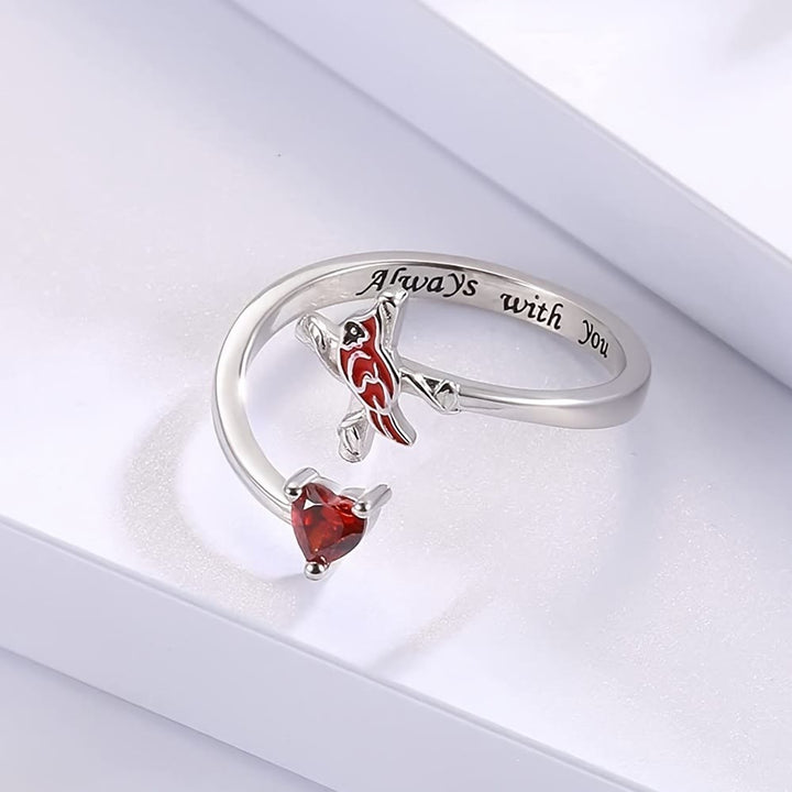 The Vitality of Jesus: Red Cardinal Adjustable Ring