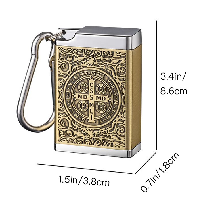 Portable St. Benedict Cross Medallion Cigarette Sealed Insulated Ashtray