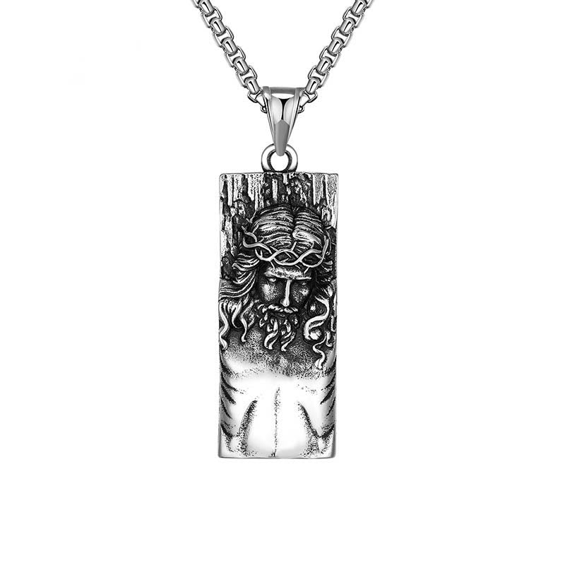 Christ Jesus Shield Amulet Religion Necklace